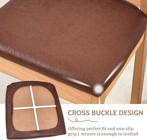 FUANGUI PU Dining Room Chair Covers Slipcovers Set of 4 with 1PC Bench Cover, Waterproof and Stretchable Removable Slipcover for Kitchen, Living Room, Bedroom in Kuwait