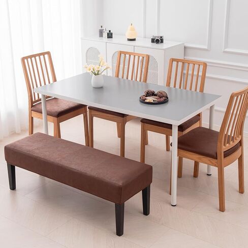 FUANGUI PU Dining Room Chair Covers Slipcovers Set of 4 with 1PC Bench Cover, Waterproof and Stretchable Removable Slipcover for Kitchen, Living Room, Bedroom in Kuwait