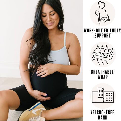 ProBump Maternity Support Belly Band – Breathable, Pregnancy Belly Band for Back, Hip & Pelvic Pain – Postpartum Belly Wrap for C-Section & Natural Birth Recovery – Stay Active & Comfortable, Black - Small in Saudi Arabia