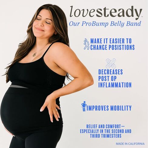 ProBump Maternity Support Belly Band – Breathable, Pregnancy Belly Band for Back, Hip & Pelvic Pain – Postpartum Belly Wrap for C-Section & Natural Birth Recovery – Stay Active & Comfortable, Black - Small in Saudi Arabia