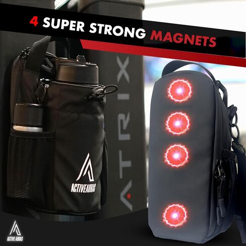 Magnetic Gym Bag for Men and Women – Padded Strap, 4 Strong Magnets, Fits 64oz Bottle Small Crossbody Pouch with Phone Pocket for Travel, Sports, Fitness, Work – Gym Accessories & Gifts in Saudi Arabia