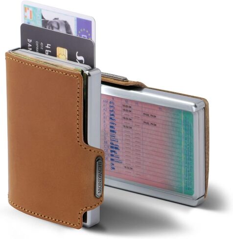 Elegance Mini-Wallet and Card Holder Made in Italy (BROWN) in Saudi Arabia