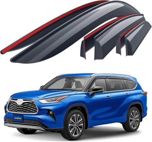 Goodyear Shatterproof Window Deflectors for Jeep Grand Cherokee L 2021-2025, Tape-on Rain Guards, Window Visors, Vent Deflector Visor, Car Accessories, 4 pcs. - GY008886 in Saudi Arabia