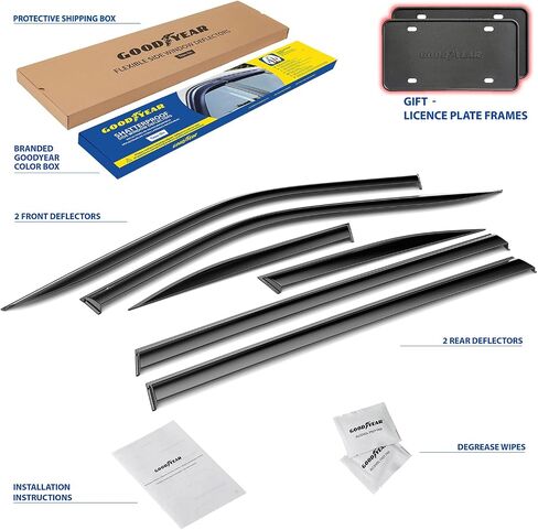 Goodyear Shatterproof Window Deflectors for Jeep Grand Cherokee L 2021-2025, Tape-on Rain Guards, Window Visors, Vent Deflector Visor, Car Accessories, 4 pcs. - GY008886 in Saudi Arabia