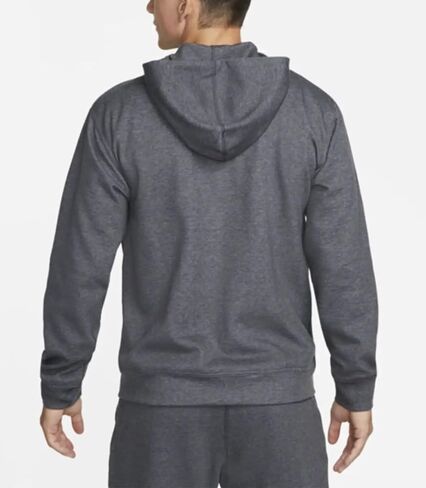 Nike Yoga Dri-FIT Men's Full-Zip Fleece Hoodie (Standard, Medium, Heather Black) in Saudi Arabia