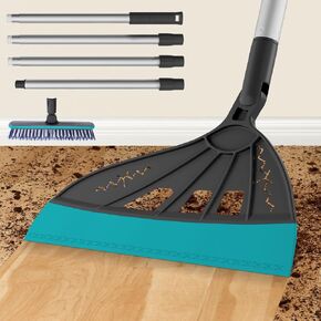 Magic Air Broom, Squeegee Broom for Floor Cleaning, Multifunctional Floor Squeegee with Aluminum Adjustable Handle, 60’’ Magic Silicone Broom for Glass, Fine Dust, Pet Hair, Liquids (Green) in Saudi Arabia