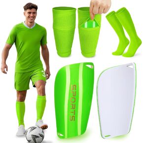 xzqtive soccer shin حراس مع أكمام شين وجوارب كرة القدم ، وسادات شين كرة القدم المطبوعة للأطفال والبالغين in Kuwait