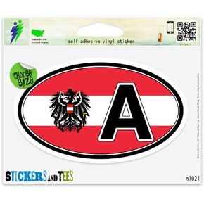 Austria A Coat of Arms Flag Oval Vinyl Car Bumper Window Sticker 3" x 2" in Kuwait