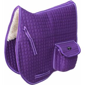 CHALLENGER Horse English Quilted Faux Fur All-Purpose Saddle Pad Purple w/Pockets 72152PR in Kuwait