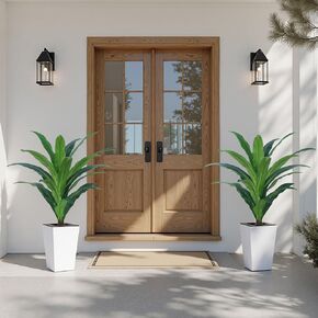 5FT Artificial Palm Tree with White Tall Planter - Fake Tree Areca Floor Plant in Pot - Artificial Silk Plants for Indoor Home Office Decor in Kuwait