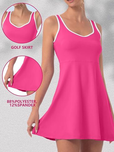 Women’s Golf Dress with Suspenders Houndstooth Pattern Sports Dress for Tennis Outdoor Activities in Saudi Arabia