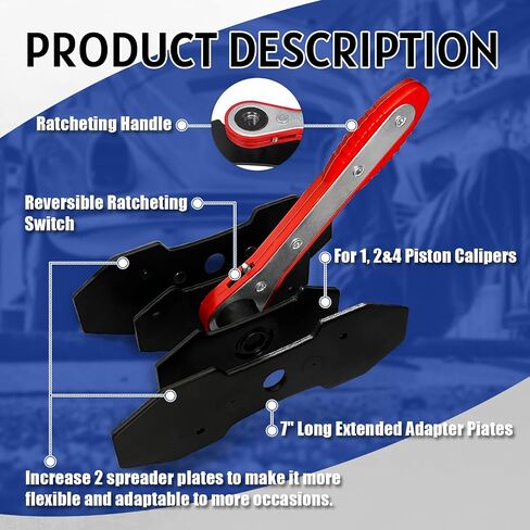 أداة ضغط الفرجار الفرامل ، أداة ضاغط مكبس الفرجار مع 2pcs إضافية لوحات كبيرة 1.57 "-2.95" لرسالة وسادة الفرامل القرص ، أدوات السيارات مع 4 شماعات الفرجار in Saudi Arabia