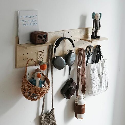 لوح خشبي ، لوحة ربط متينة لمنظم الشبكة الجدران ، تخزين وألواح العرض مع سنانير ونحاس (لون: البلوط) in Kuwait