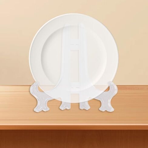 3PCS Dish Display Stand Transparent Dishes Plate Racks Foldable Plastic Displays Stand Photo Frame Holder Kitchen (Clear,3 Inches) in Saudi Arabia