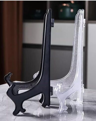 3PCS Dish Display Stand Transparent Dishes Plate Racks Foldable Plastic Displays Stand Photo Frame Holder Kitchen (Clear,3 Inches) in Saudi Arabia