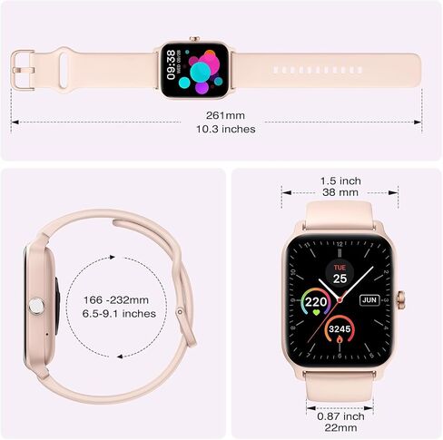 Fitpolo Smart Watches for Men Android & iPhone, Alexa Built-in [1.8" HD Screen] IP68 Waterproof Fitness Watch with Bluetooth Call (Answer/Make), Heart Rate/Sleep/SpO2 Monitor, 105+ Sports Tracker in Kuwait