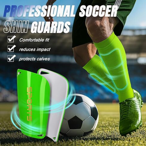XZQTIVE Soccer Shin Guards with Shin Sleeves and Soccer Socks, Football Shin Pads Set for Kids Youth and Adult in Saudi Arabia