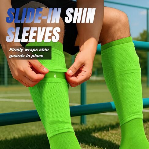 XZQTIVE Soccer Shin Guards with Shin Sleeves and Soccer Socks, Football Shin Pads Set for Kids Youth and Adult in Saudi Arabia
