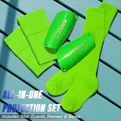 XZQTIVE Soccer Shin Guards with Shin Sleeves and Soccer Socks, Football Shin Pads Set for Kids Youth and Adult in Saudi Arabia