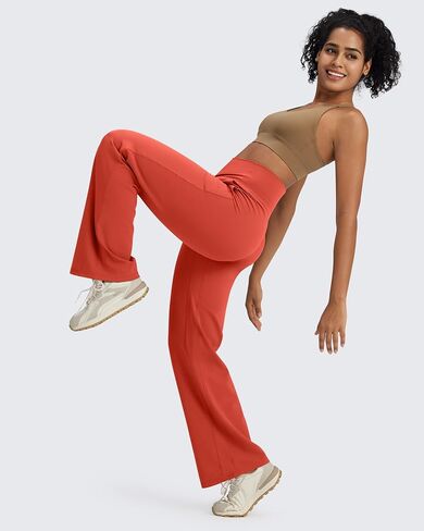 G4Free Wide Leg Pants Woman Yoga Pants with Pockets Loose Casual Stretch Sweatpants (Dark Navy,M,29") in Kuwait