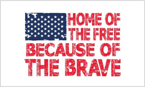 Home of The Free Because of The Brave USA Flag Decal Vinyl Bumper Sticker 5" in Saudi Arabia