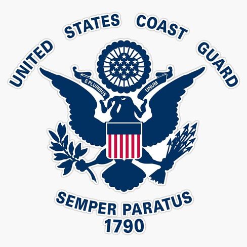 HOF Trading Coast Guard Flag Vinyl Sticker Waterproof Decal Laptop Wall Window Bumper Sticker 5" in Saudi Arabia