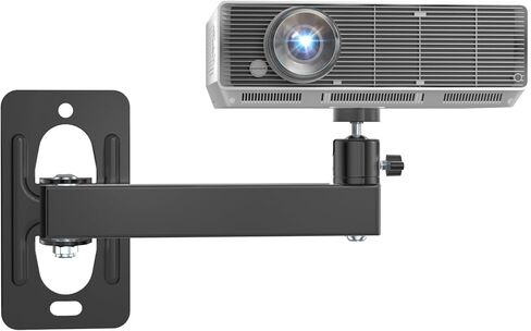 WALI Foldable Projector Wall Mount Universal Adjustable Wall Projector Mount Aluminum Alloy Projectors Stand,1/4" M4 M6 Screw Size,(1330LM-PM), Black in Kuwait