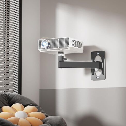 WALI Foldable Projector Wall Mount Universal Adjustable Wall Projector Mount Aluminum Alloy Projectors Stand,1/4" M4 M6 Screw Size,(1330LM-PM), Black in Kuwait