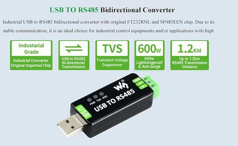 لوحة المحول التسلسلي USB إلى RS485/ RS232 ، ناقل حركة مستقر سريع ، على متن FT232RNL ، أجهزة متعددة قابلة للتطبيق ، متوافقة مع MAC ، Linux ، Android ، Windows 11/10/ 8.1/ 8/7 ، إلخ. in Saudi Arabia