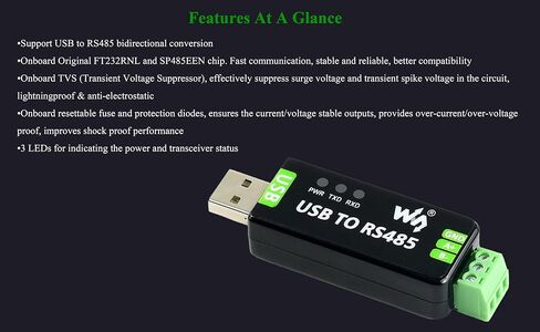لوحة المحول التسلسلي USB إلى RS485/ RS232 ، ناقل حركة مستقر سريع ، على متن FT232RNL ، أجهزة متعددة قابلة للتطبيق ، متوافقة مع MAC ، Linux ، Android ، Windows 11/10/ 8.1/ 8/7 ، إلخ. in Saudi Arabia