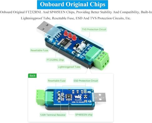 لوحة المحول التسلسلي USB إلى RS485/ RS232 ، ناقل حركة مستقر سريع ، على متن FT232RNL ، أجهزة متعددة قابلة للتطبيق ، متوافقة مع MAC ، Linux ، Android ، Windows 11/10/ 8.1/ 8/7 ، إلخ. in Saudi Arabia