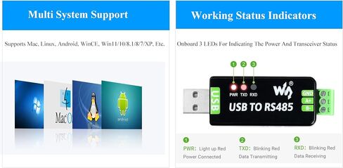 لوحة المحول التسلسلي USB إلى RS485/ RS232 ، ناقل حركة مستقر سريع ، على متن FT232RNL ، أجهزة متعددة قابلة للتطبيق ، متوافقة مع MAC ، Linux ، Android ، Windows 11/10/ 8.1/ 8/7 ، إلخ. in Saudi Arabia