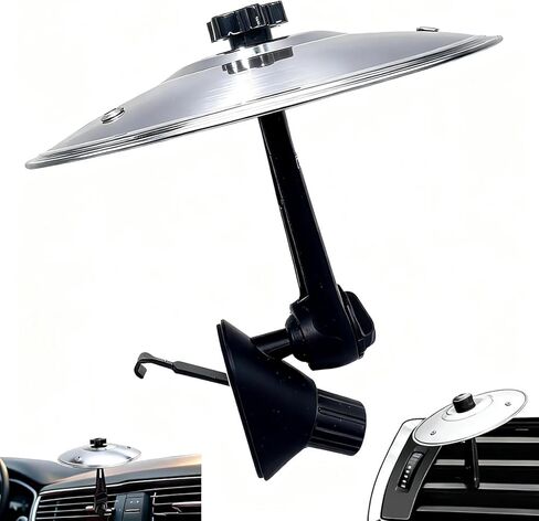 Car Cymbal Air Vent Car Crash Cymbal - 2025 Mini Crash Cymbal for Dashboard Vent Clip, Adjustable Car Drum Percussion, Stationary Use Gift for Drummers (Silver) in Kuwait