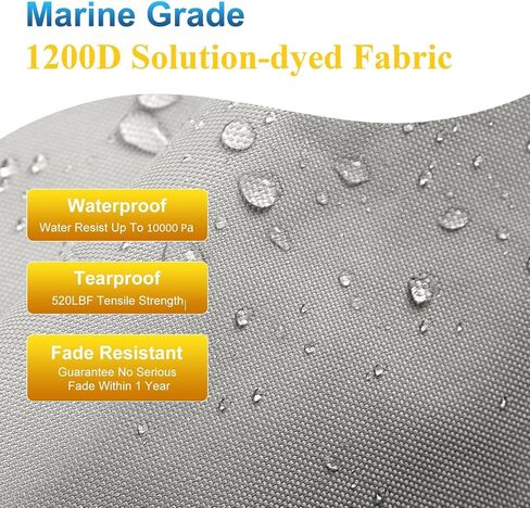 1200D Solution-Dyed Waterproof Boat Cover, Heavy Duty Trailerable Bass, Runabout, V-Hull, Tri-Hull Pro-Style Fishing Boat Cover with Motor Cover in Saudi Arabia