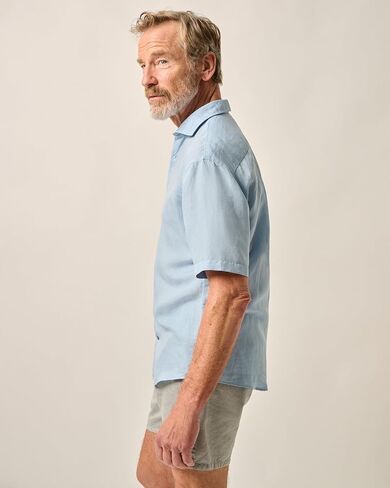 johnnie-O Short Sleeve Hangin' Out Linen Button Down Shirt - Gianni in Saudi Arabia
