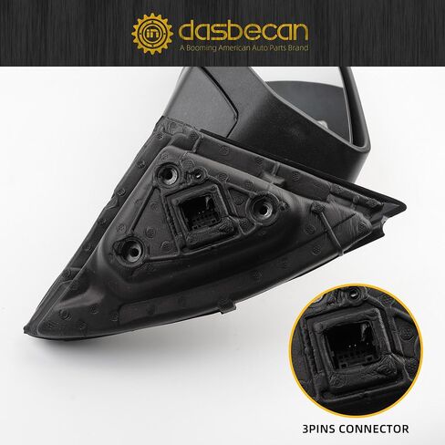 Dasbecan Right Passenger Side Mirror Compatible with Chevy Impala 2014-2019 Manual Folding Power Glass Heated with Turn Signal Puddle Light Black 8Pins Replaces 22936942 in Saudi Arabia