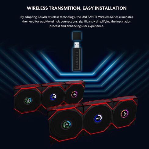 Lian Li UNI Fan TL 120 Wireless - Single Pack - Controller Not Included - 2.4 GHz Wireless Control - Infinity Mirror Design - Controller Required - White (12TL1W1W) in Kuwait