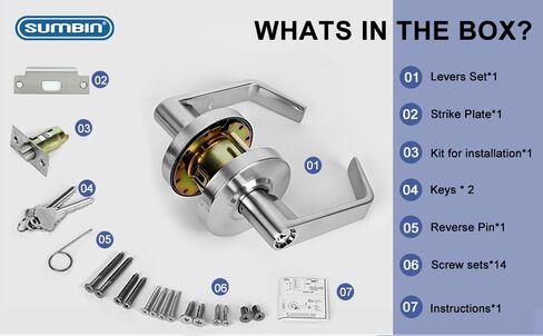 من الدرجة الثانية قفل دخول باب الدخول الشاق التجاري ، ADA ، Satin Chrome Finish 2pcs in Kuwait