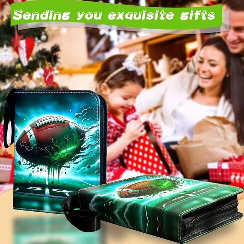 حافظة بطاقات كرة القدم، حافظة بطاقات تجارية، 4 جيوب مع 50 أكمام قابلة للإزالة تناسب 400 بطاقة رياضية، حافظة بطاقات ذات 3 حلقات مع سحاب، ألبوم تخزين لهواة الجمع in Kuwait