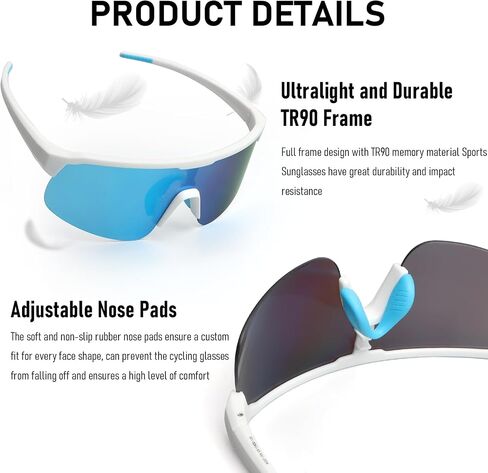MMOWW Polarized Sports Sunglasses for Men Women Cycling Glasses Wrap Around UV400 Protection Running Driving Fishing in Saudi Arabia
