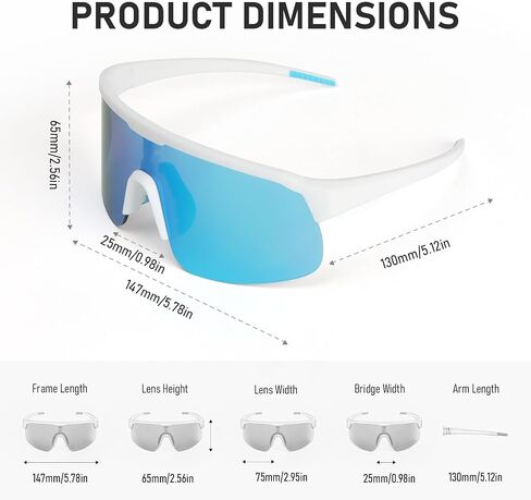 MMOWW Polarized Sports Sunglasses for Men Women Cycling Glasses Wrap Around UV400 Protection Running Driving Fishing in Saudi Arabia