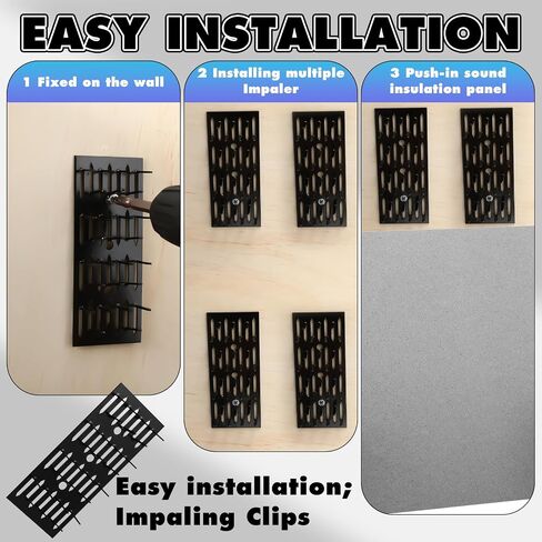 Blulu 25 Pcs Push-on Impaler Wall Mounting Clips Surface Mount Impaler Clips, Acoustic Panels Galvanized Steel Quick Installation for Gypsum Board Plywood Masonry in Saudi Arabia
