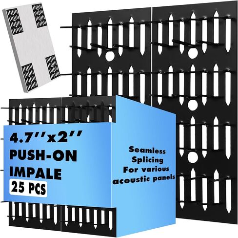 Blulu 25 Pcs Push-on Impaler Wall Mounting Clips Surface Mount Impaler Clips, Acoustic Panels Galvanized Steel Quick Installation for Gypsum Board Plywood Masonry in Saudi Arabia