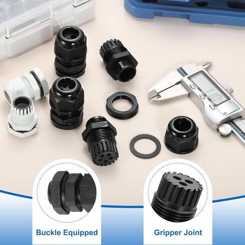 Meccanixity 4 PCS M32 Cable Gland ، 6-7mm 4 Wire Breales Nylon Point for Cable Fixing ، Wiring ، Repair and Gland Appliances ، Black in Kuwait