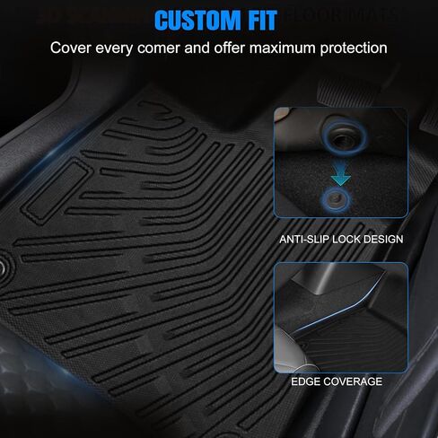 Floor Mats Custom Fit 2025 Toyota 4Runner (Only Hybrid), All Weather TPE Front & 2nd Row Trunk Mat for 6th Gen 4Runner, Anti-Slip Odorless Floor Liners 2025 Toyota 4Runner Accessories in Kuwait