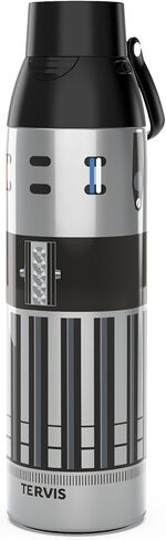 زجاجة مياه Tervis Venture Star Wars - كوب سفر معزول بتفاصيل السيف الضوئي ثلاثي الجدران يحافظ على المشروبات باردة وساخنة، 26oz، من الفولاذ المقاوم للصدأ in Saudi Arabia