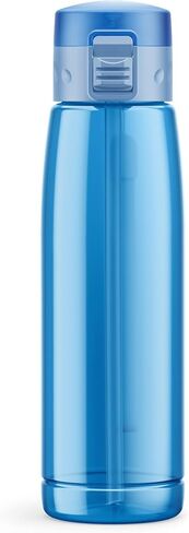 Personalised Water Bottle With Straw 660ml, School Water Bottles Boys Girls, Gym Bottle BPA Free Cycling Sports Add Your Custom Text To Bottle (Pink - Personalized) in Saudi Arabia