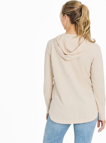 Life is Good Women's Crafty Positive Lifestyle Sun Crusher-FLEX Hoodie Tunic, Putty White in Saudi Arabia