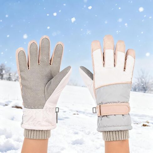Kids Winter Ski Gloves Touchscreen and Waterproof Warm Snow Gloves for Snowboarding, Sledding for Boys Girls in Saudi Arabia