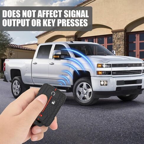 2PCS Silicone 4-Button Smart Key Fob Cover Compatible with 2014-2019 Chevrolet Colorado Silverado Suburban Tahoe and GMC Canyon Sierra Yukon, Car Key Fob Case for Replacement or Spare in Kuwait